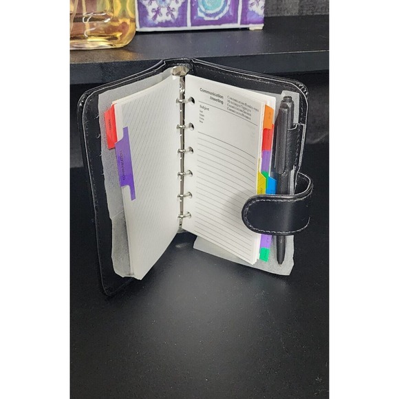 Avon Black Suede Cologne 3.4fl. oz. Gift Box 2001 Nos Black Vinyl Agenda RARE - Picture 3 of 6